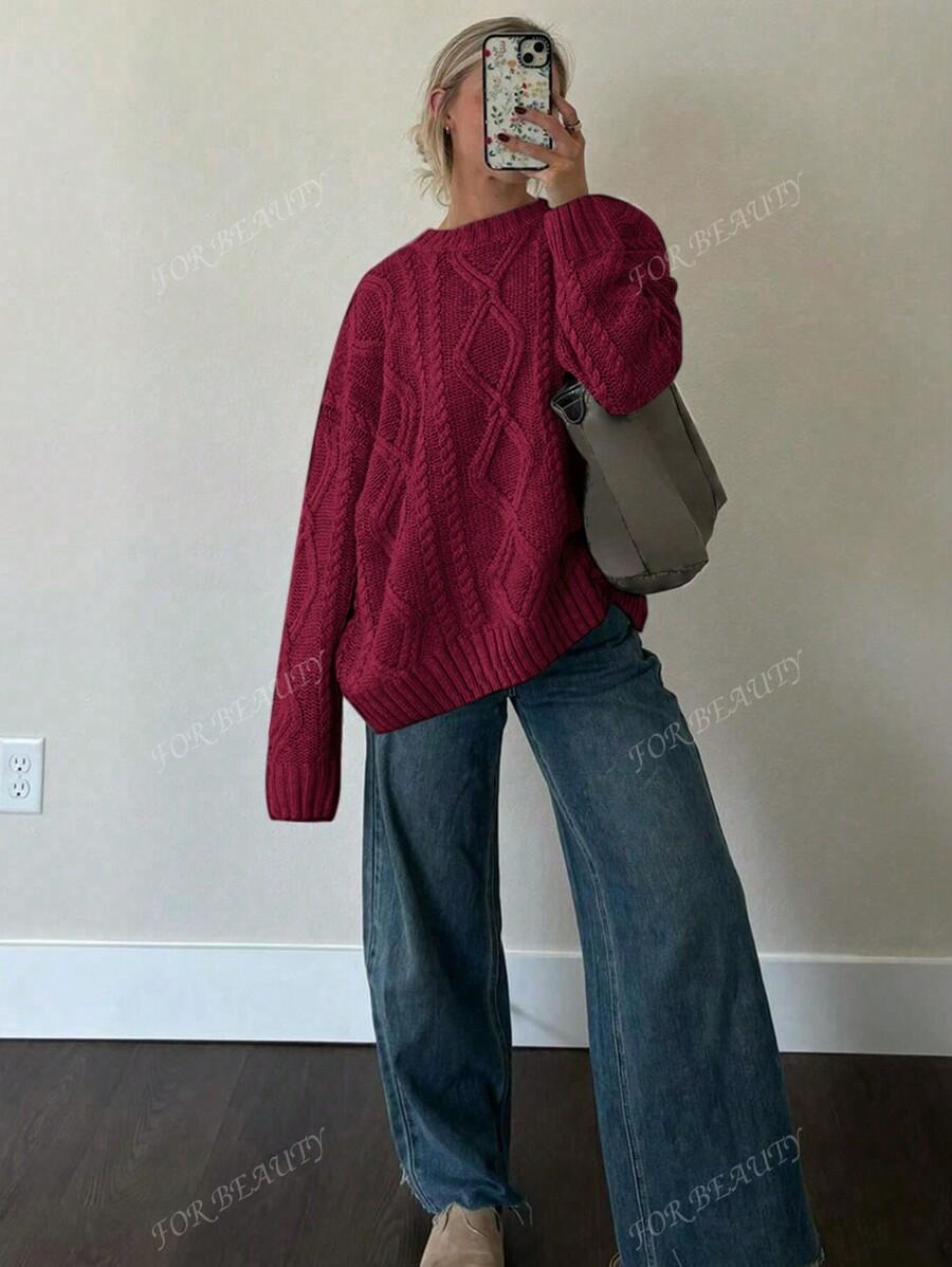 CZERWONY SWETER OVERSIZE