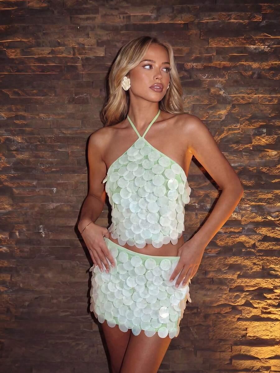 zielona spódnica mini