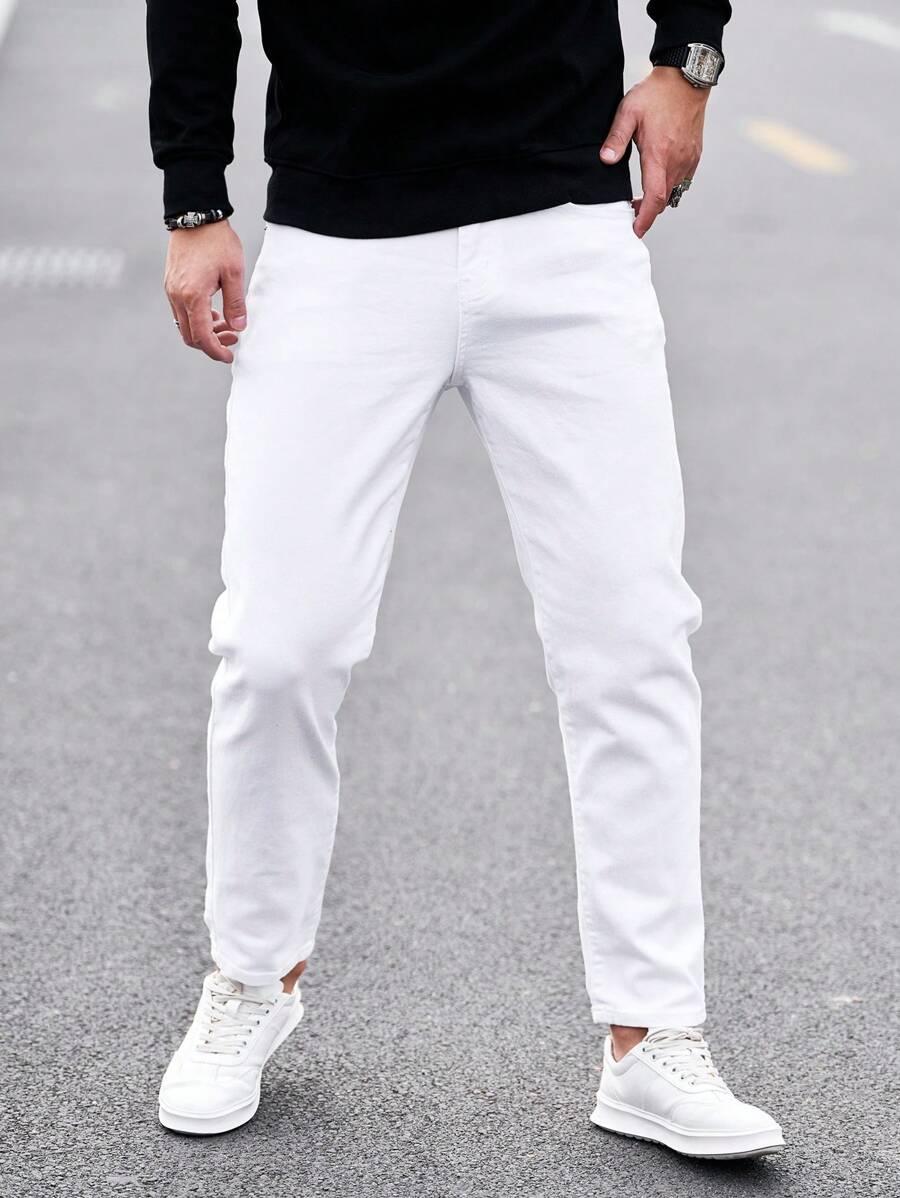 BIAŁE SPODNIE JEANS 