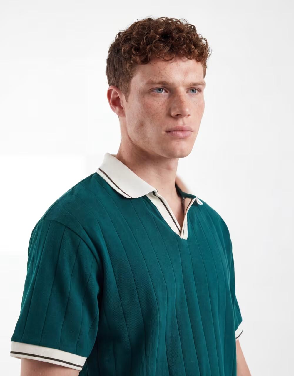 zielona koszula polo kołnierzyk