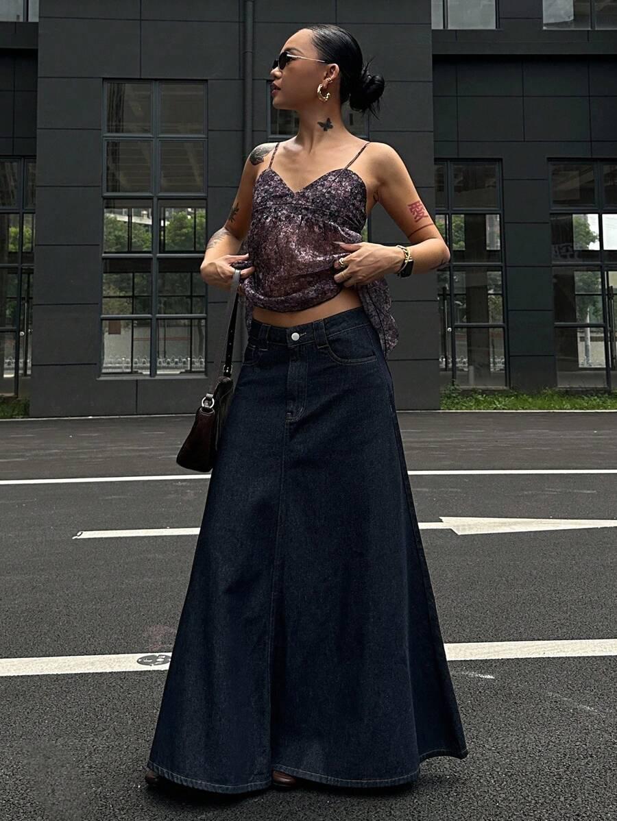 granatowa SPÓDNICA JEANS 