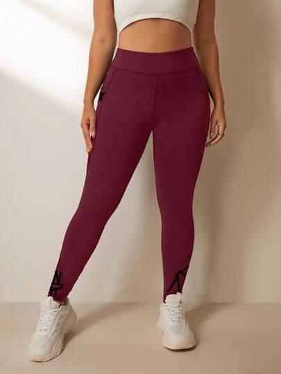 czerwone legginsy siateczka 