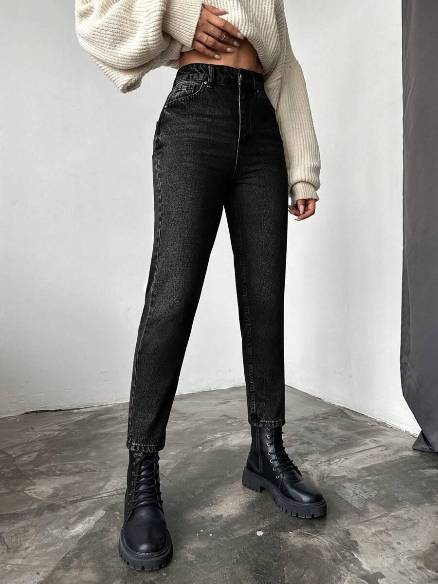 CZARNE SPODNIE JEANS