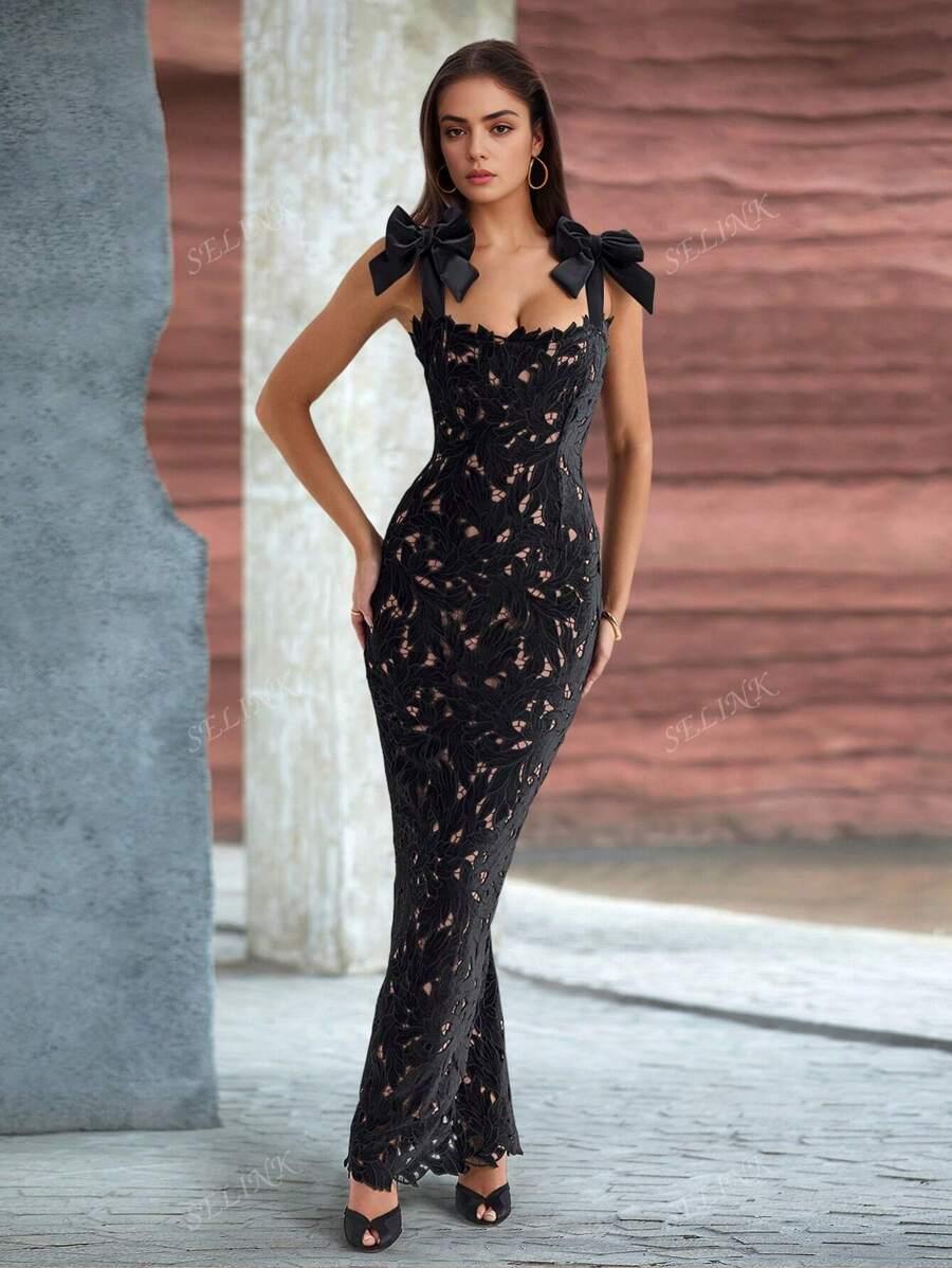CZARNA MAXI SUKIENKA