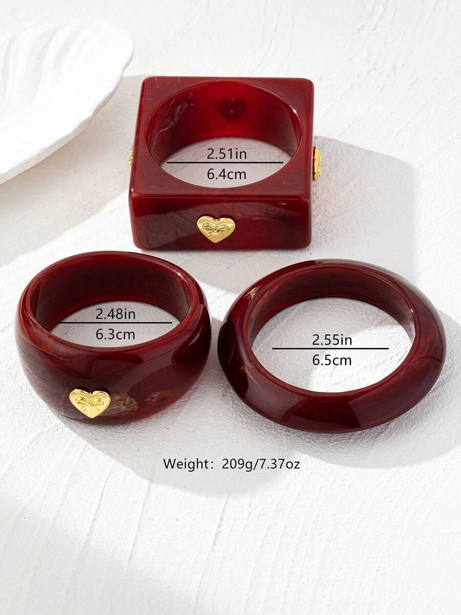 bordowa bransoletka 3-pack