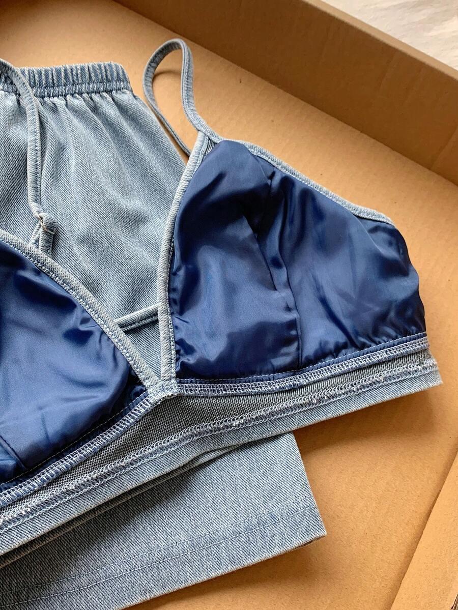 niebieski top jeans