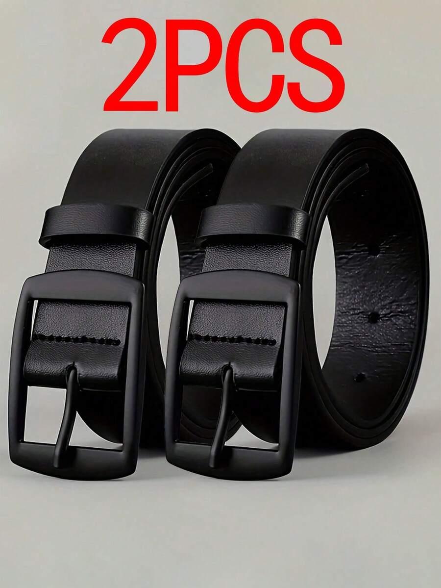 czarny PASEK IMITACJA SKÓRY 2-PACK