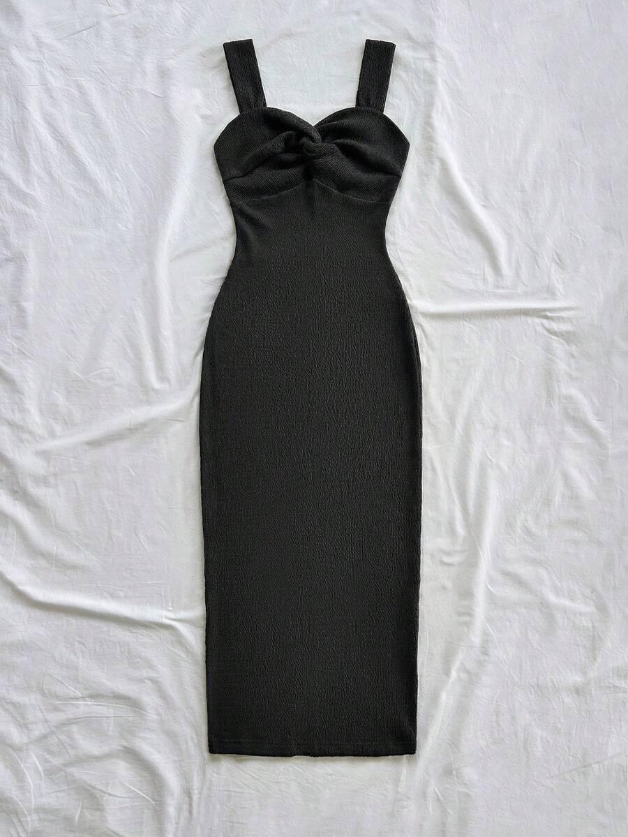 CZARNA SUKIENKA MAXI 