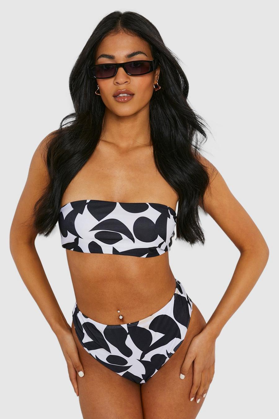 DÓŁ OD BIKINI WYSOKI STAN Abstract print