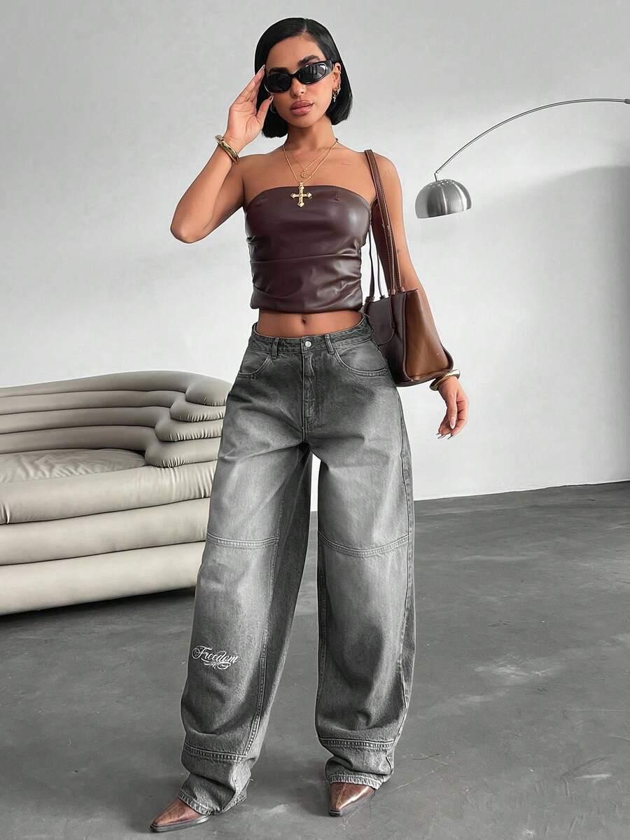 szare spodnie jeans