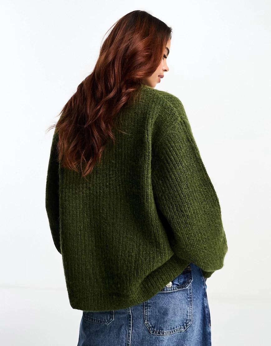 ZIELONY PUSZYSTY SWETER oversize