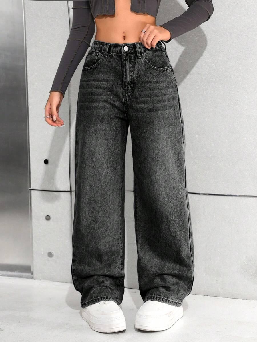szerokie spodnie jeans