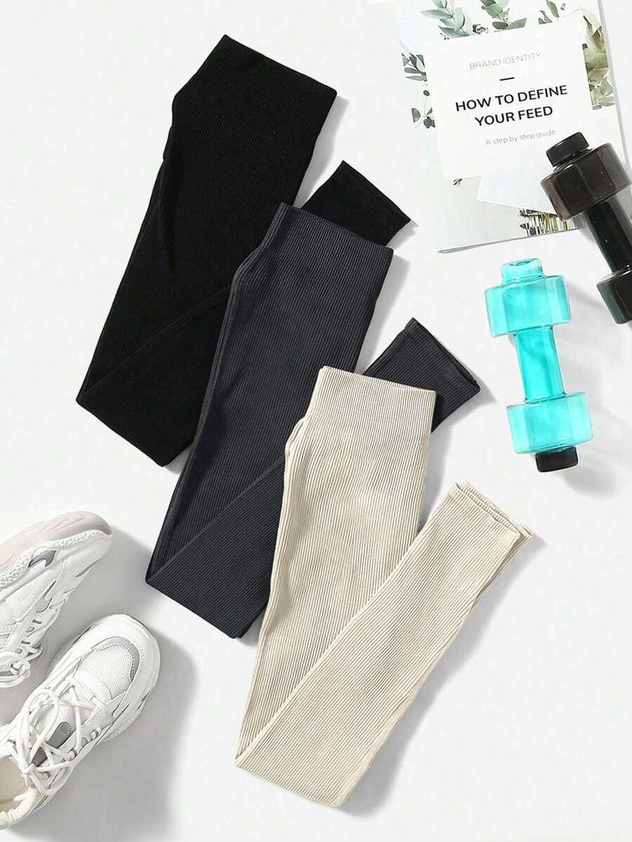 prążkowane legginsy 2-pack
