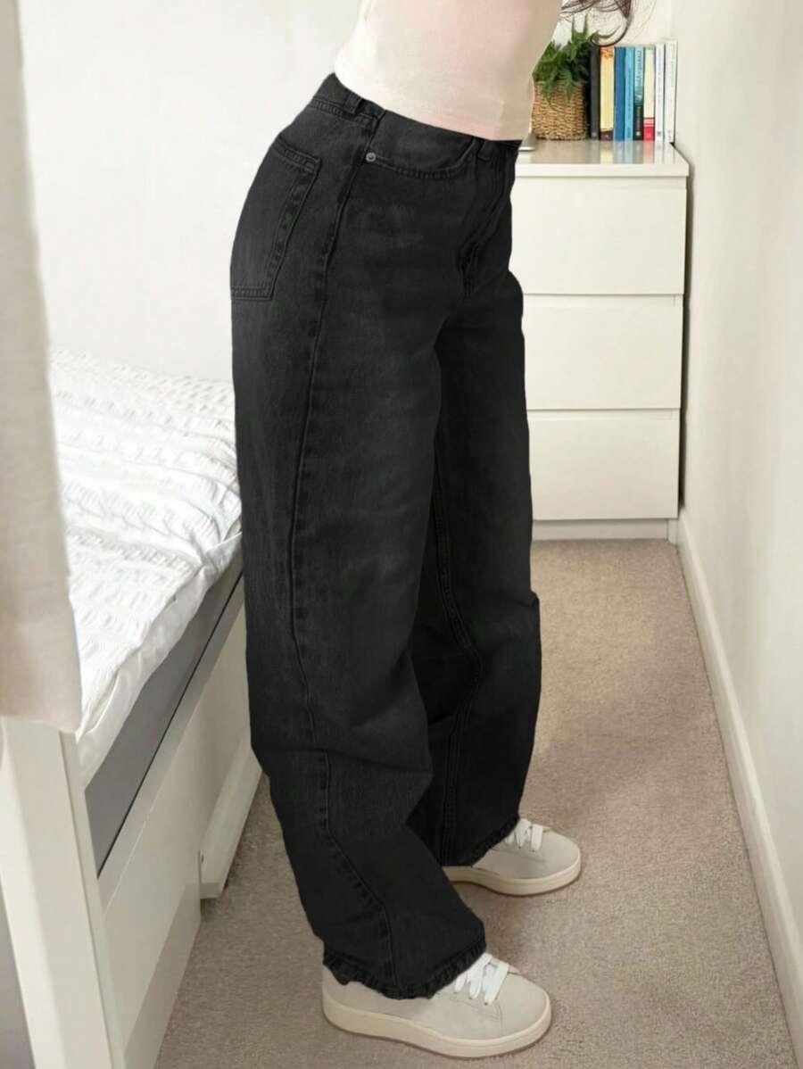 CZARNE SPODNIE JEANS