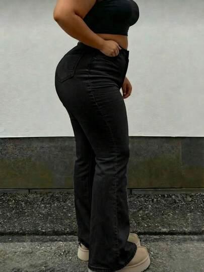 CZARNE SPODNIE JEANS