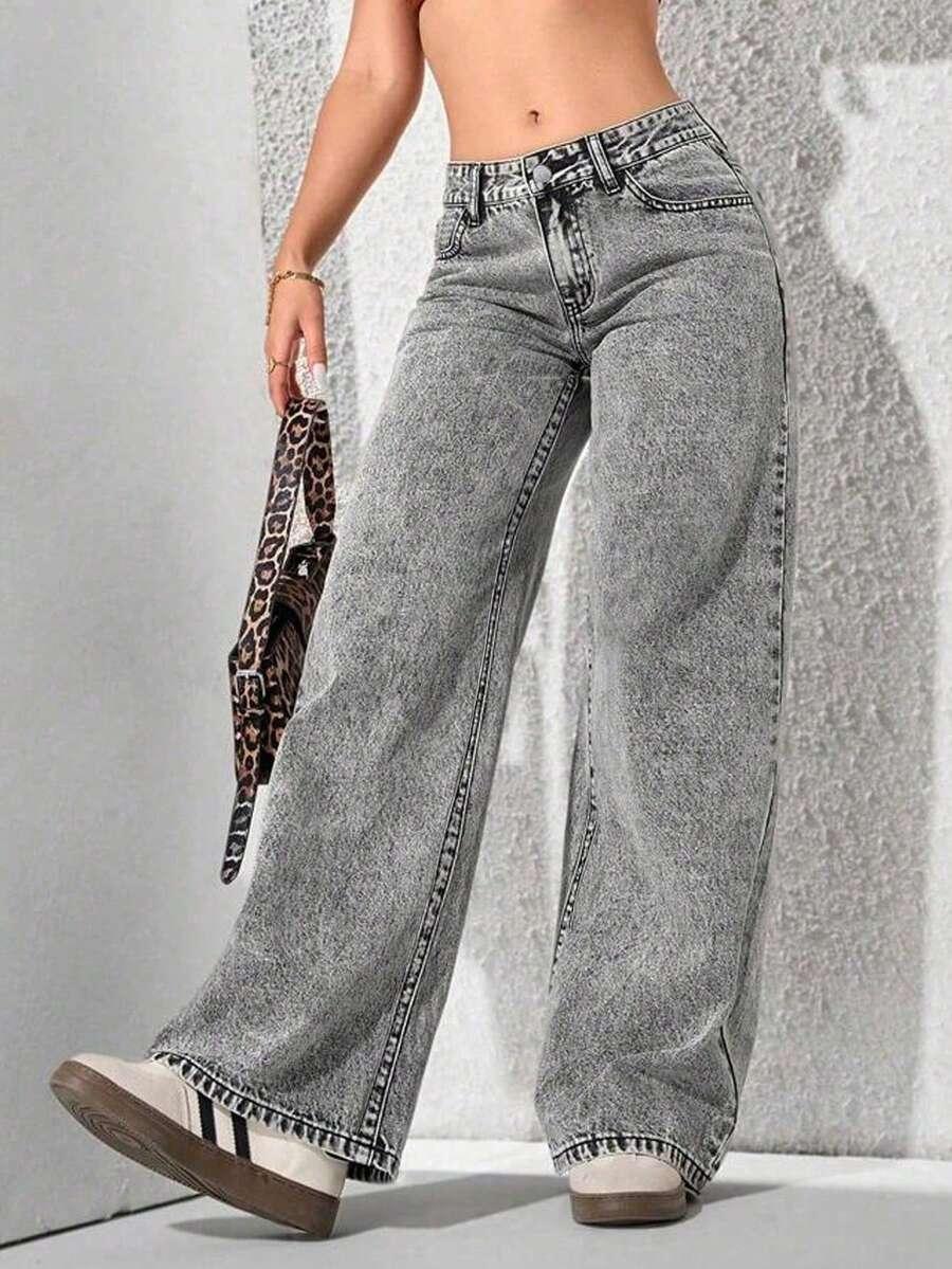 szare spodnie jeans 