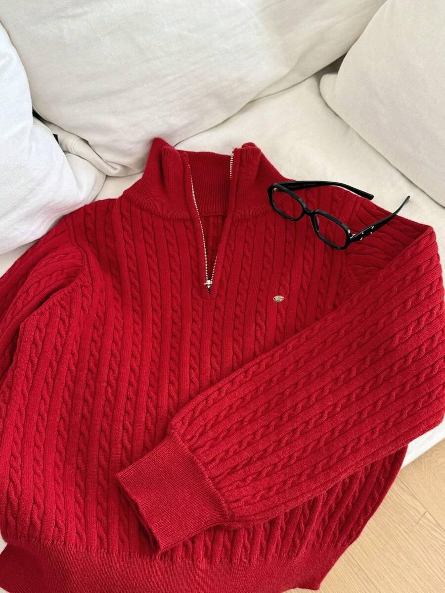 CZERWONY SWETER STÓJKA 
