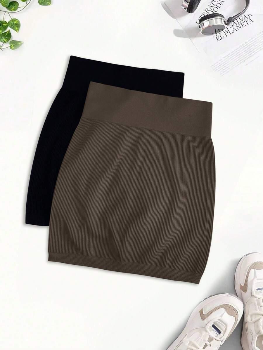 PRĄŻKOWANA SPÓDNICA 2-PACK