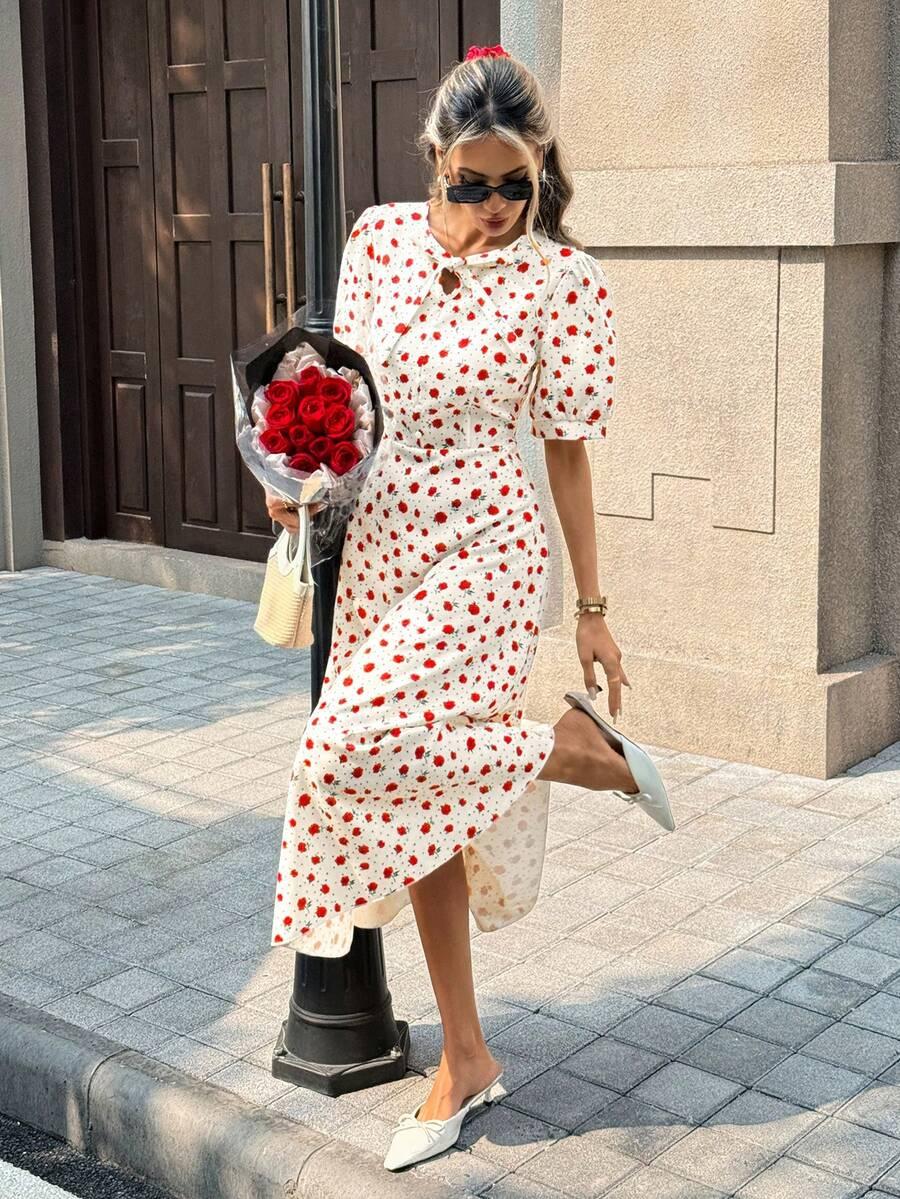 MAXI SUKIENKA PRINT KWIATY