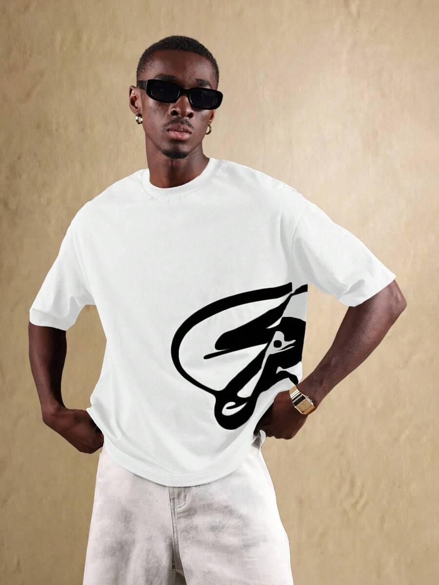 BIAŁY T-SHIRT NADRUK