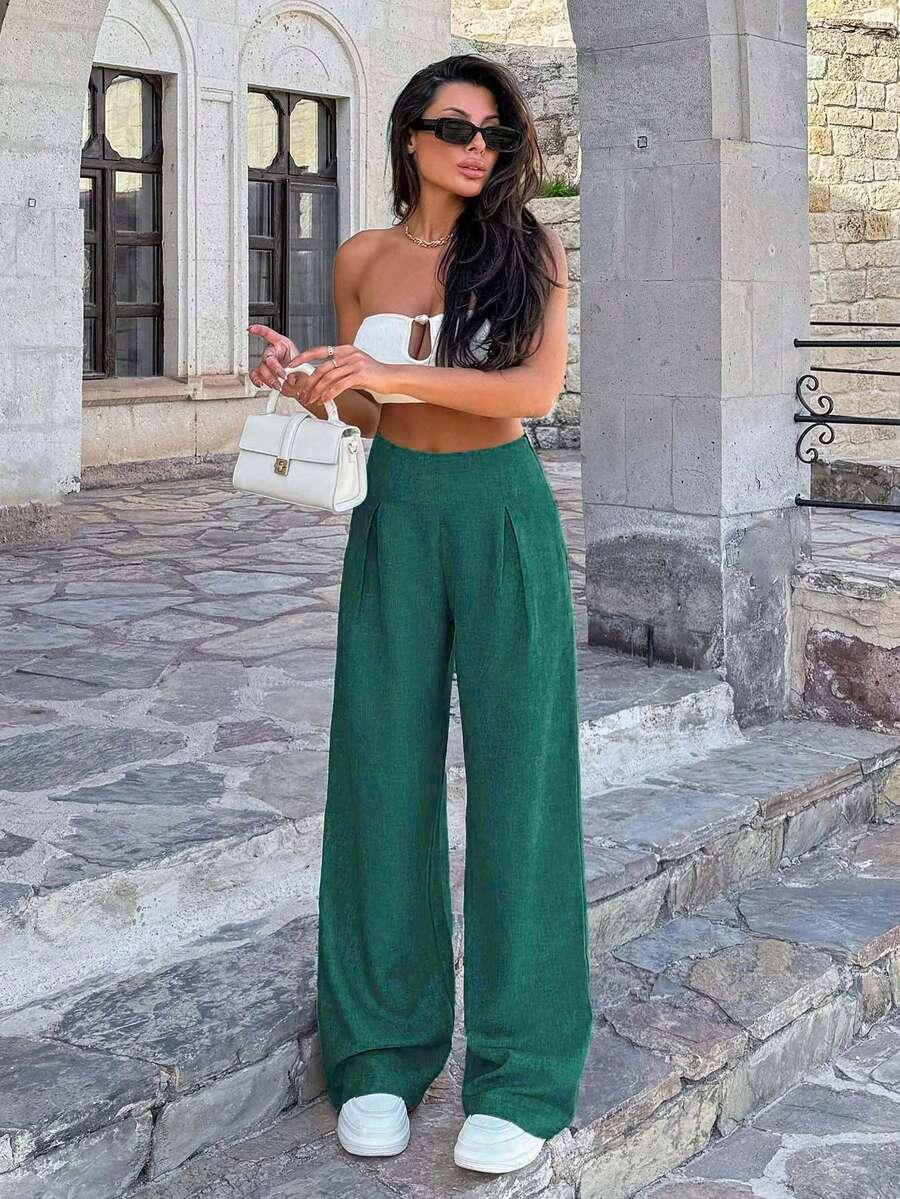 zielone spodnie casual