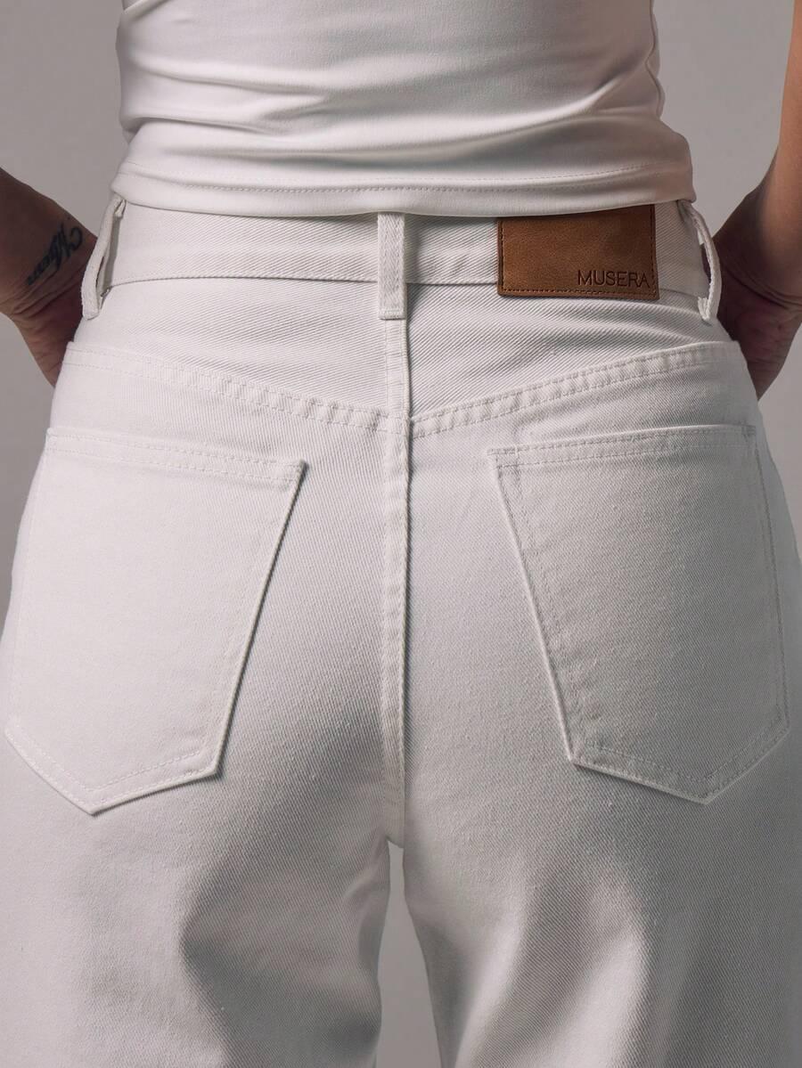 BIAŁE SPODNIE JEANS