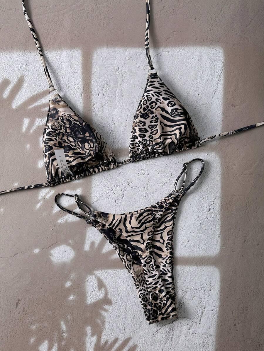 DWUCZĘŚCIOWY STRÓJ KĄPIELOWY ANIMAL PRINT