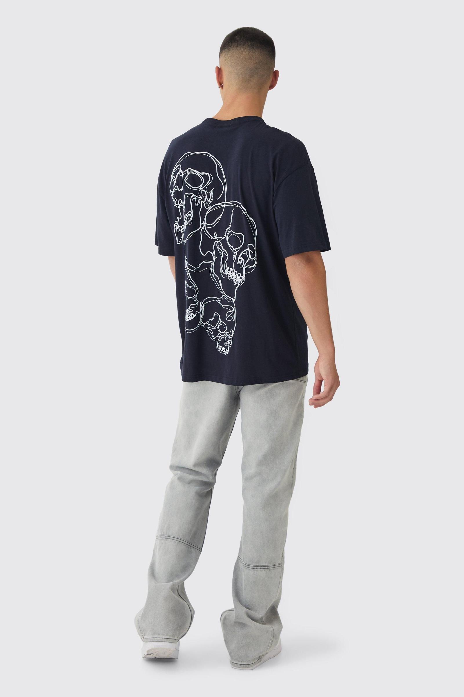 granatowy t-shirt nadruk