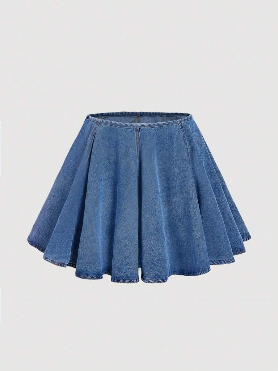 niebieska spódnica jeans