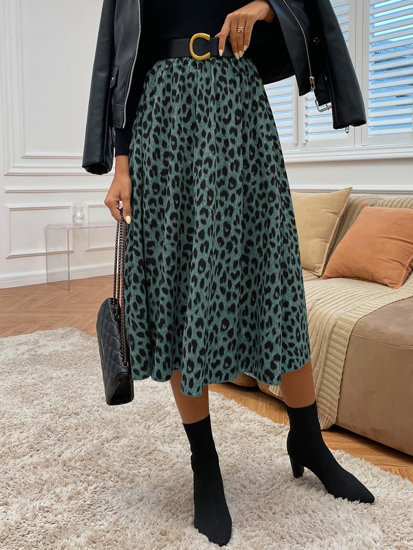 midi spódnica animal print