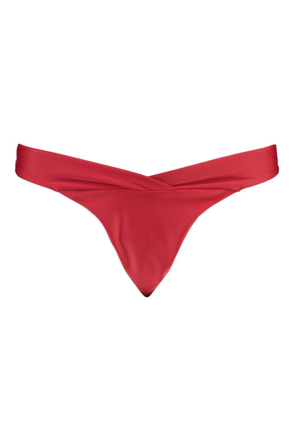 czerwony dół od bikini 
