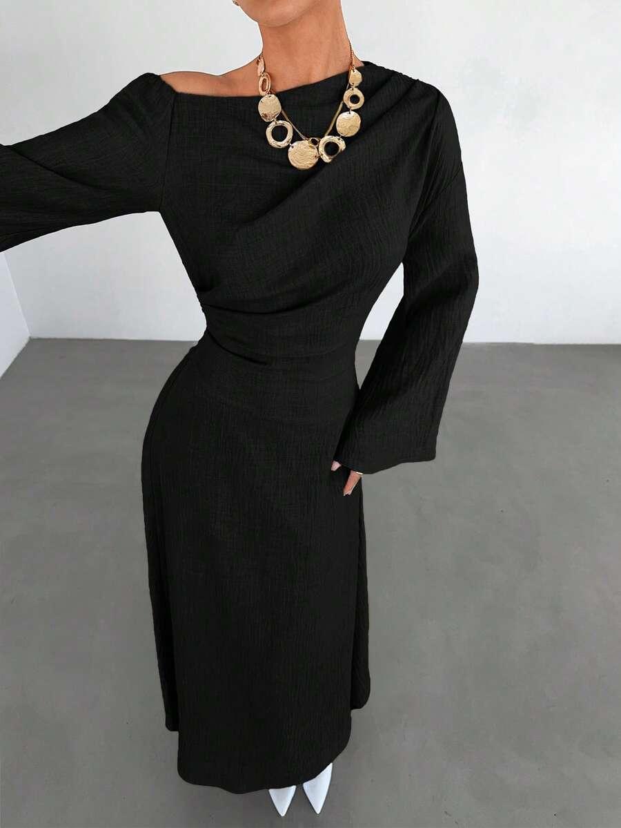czarna sukienka maxi 