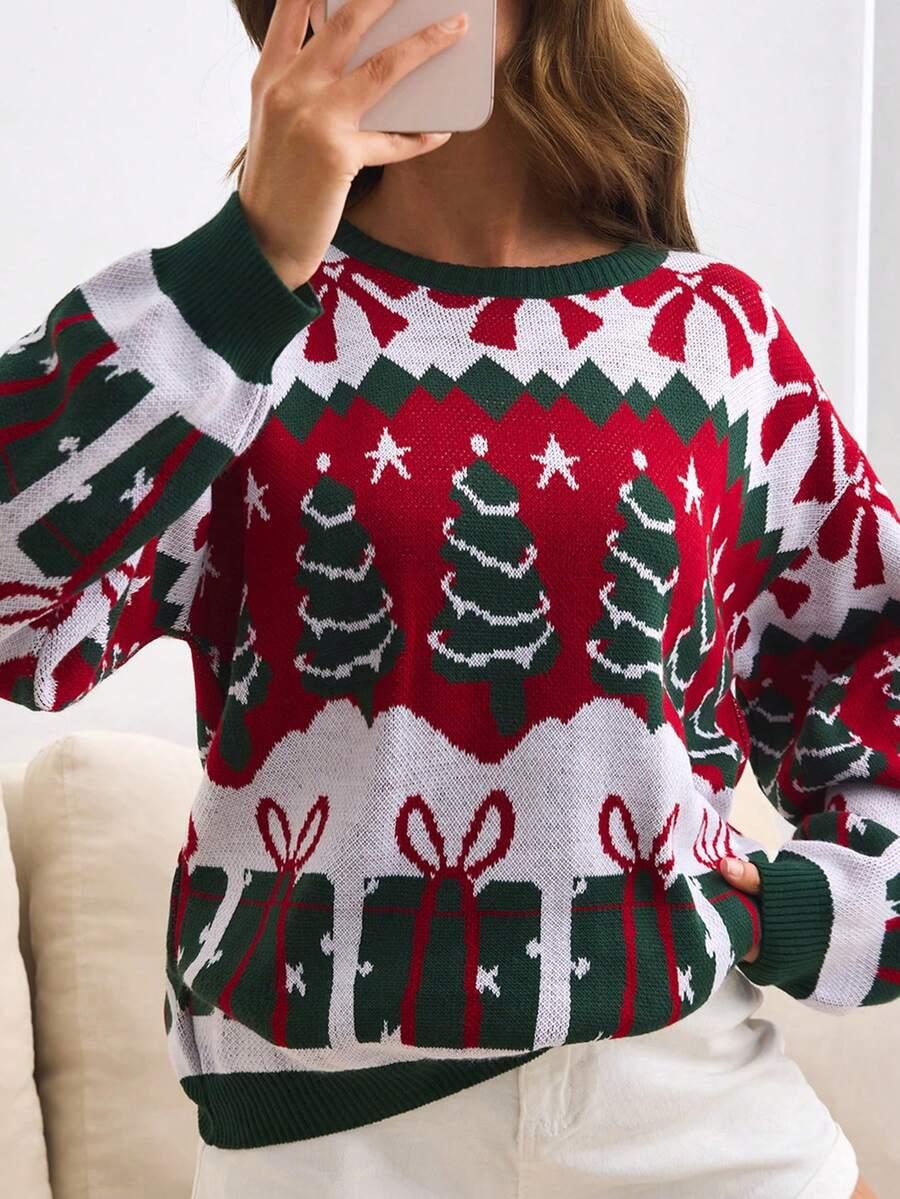świąteczny sweter długi rękaw