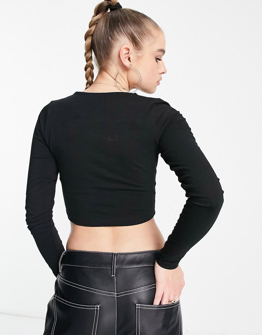 CROP TOP DŁUGI RĘKAW ROZCIĘCIA