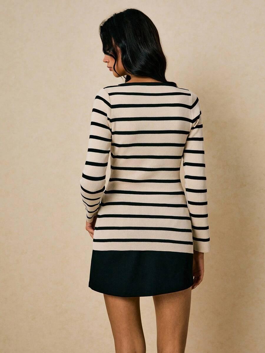 SWETER ROZPINANY wzór paski