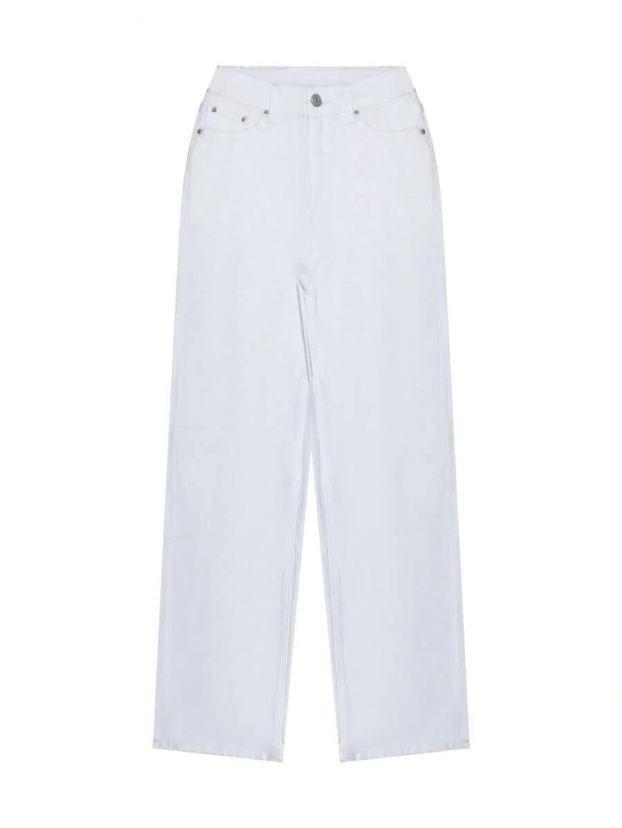 BIAŁE SPODNIE JEANS