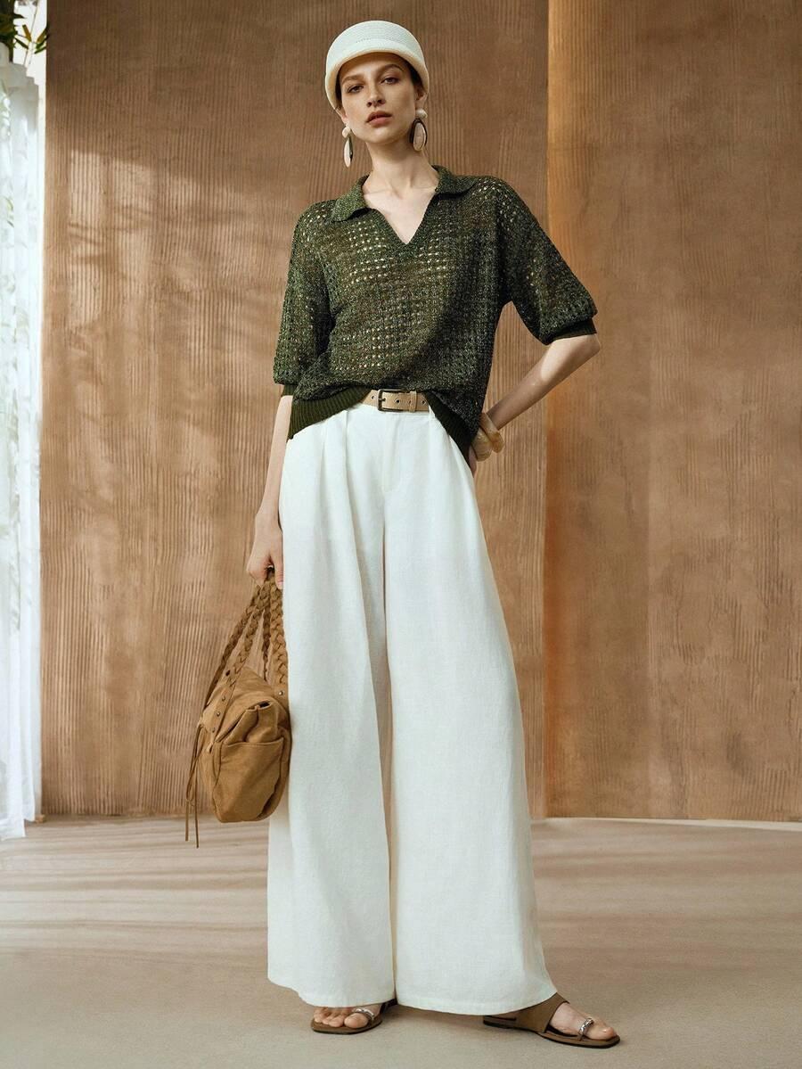 ZIELONY SWETER V-NECK