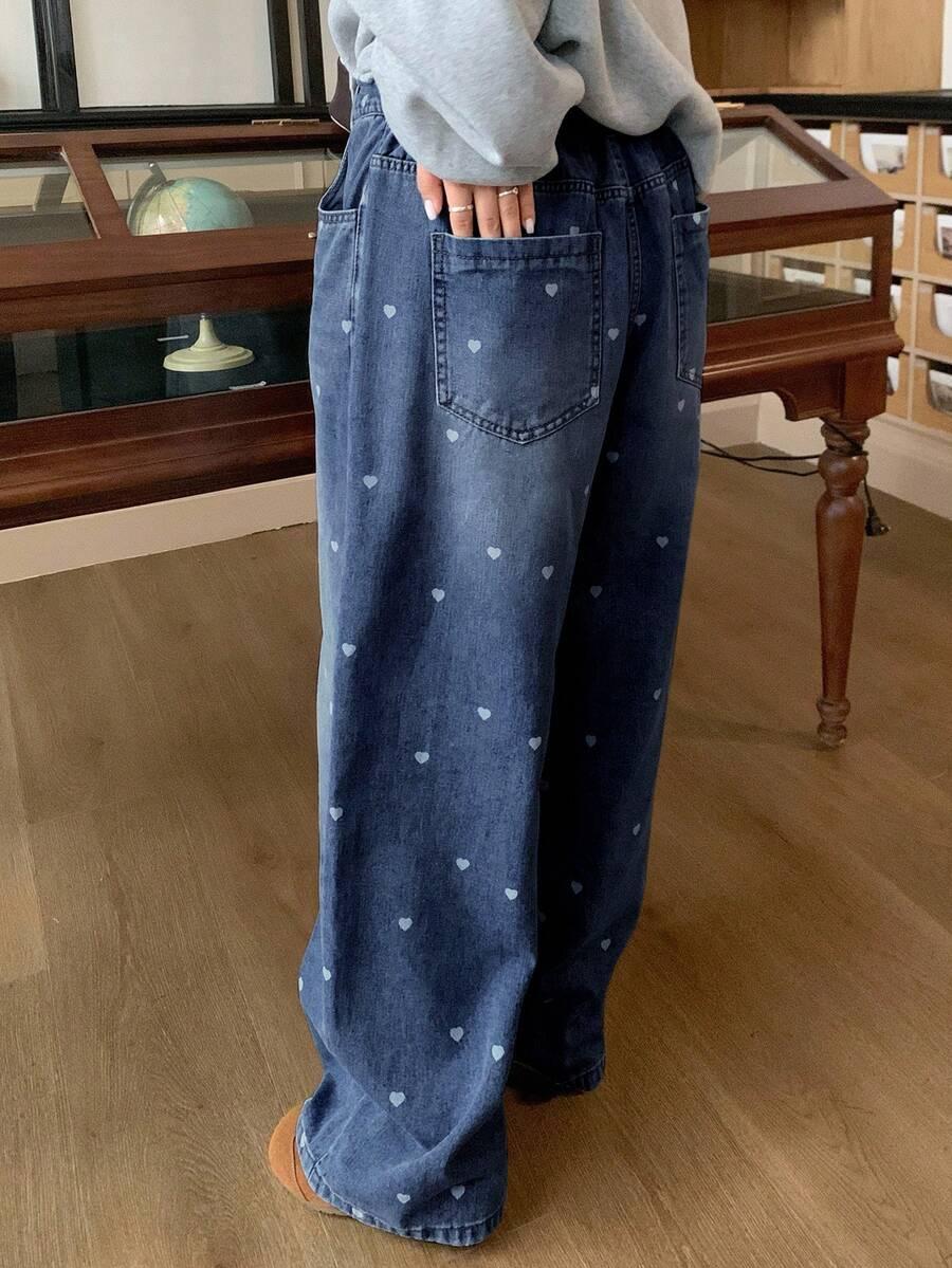 NIEBIESKIE SPODNIE JEANS PRINT