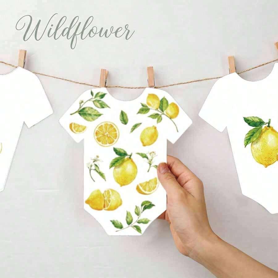 girlanda na baby shower z motywem cytryny