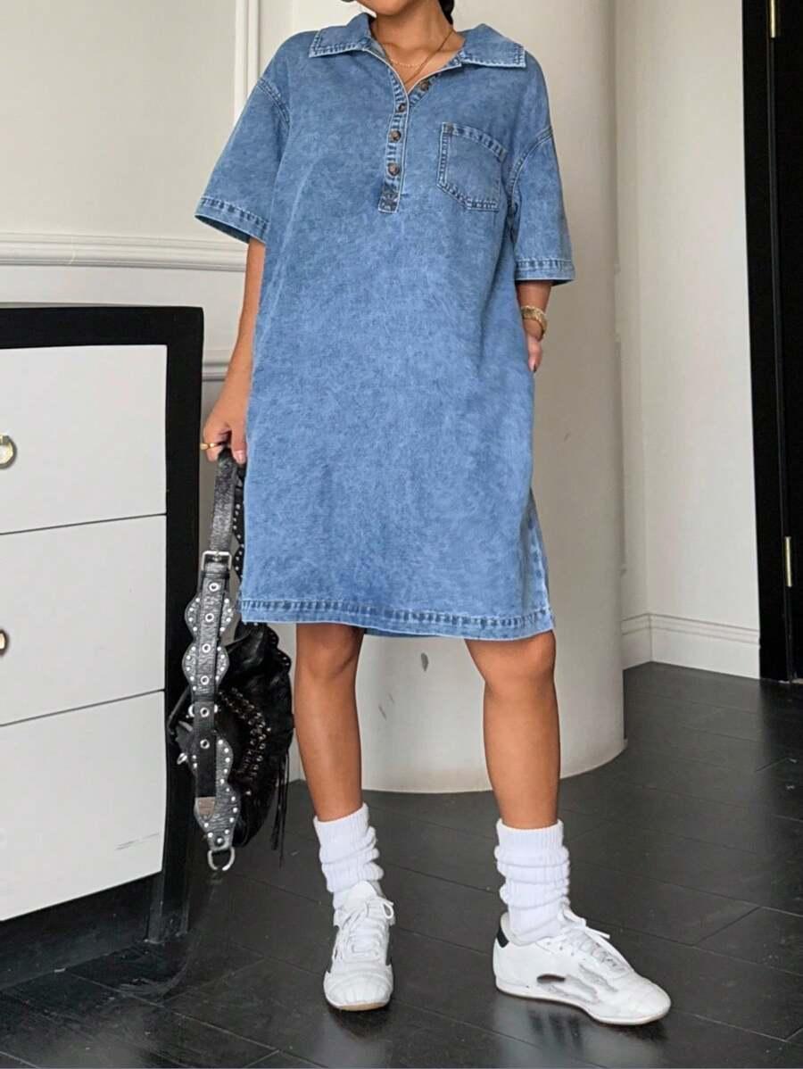 JEANSOWA SUKIENKA OVERSIZE