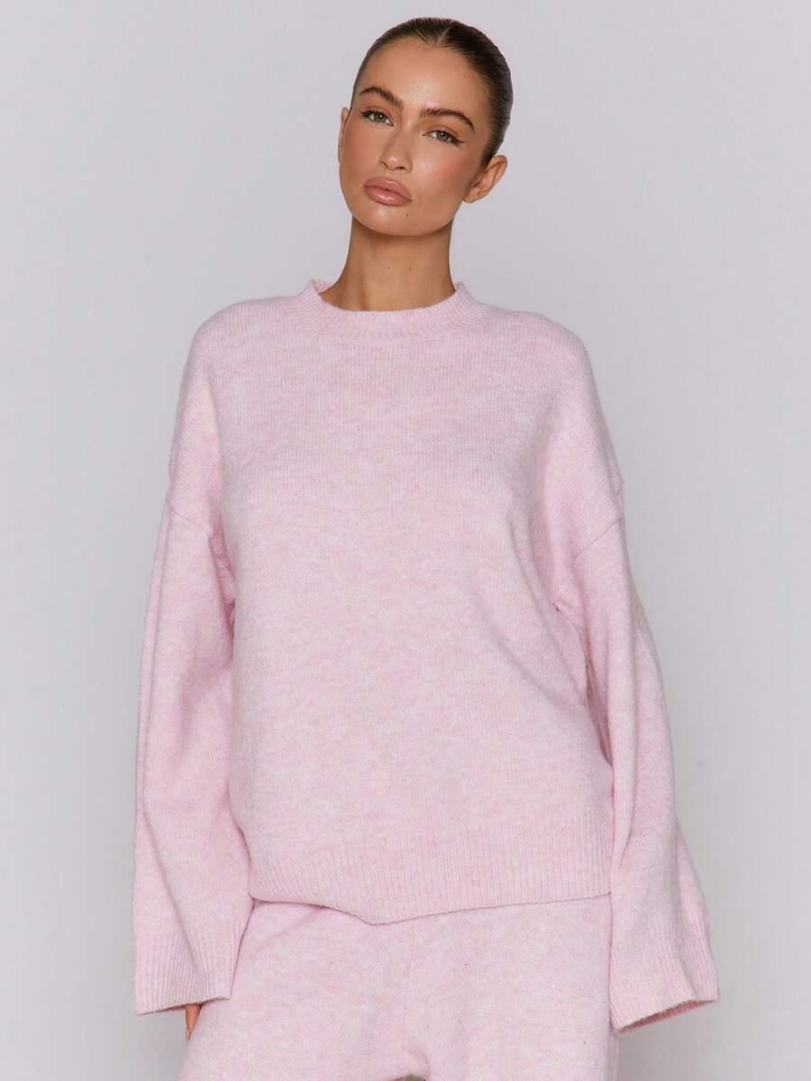 różowy sweter dzianina 
