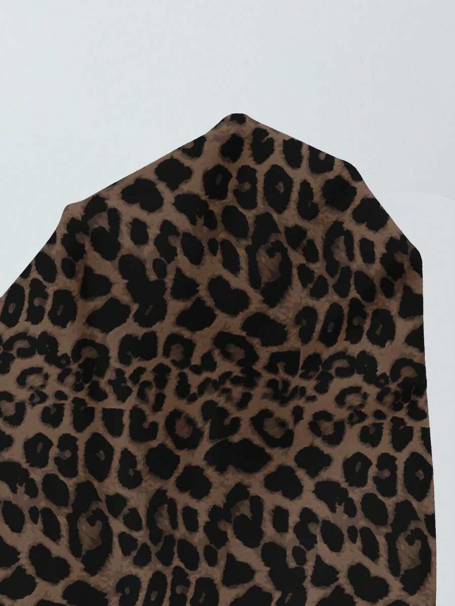 DWUCZĘŚCIOWY STRÓJ KĄPIELOWY NARZUTKA NA BIODRA ANIMAL PRINT