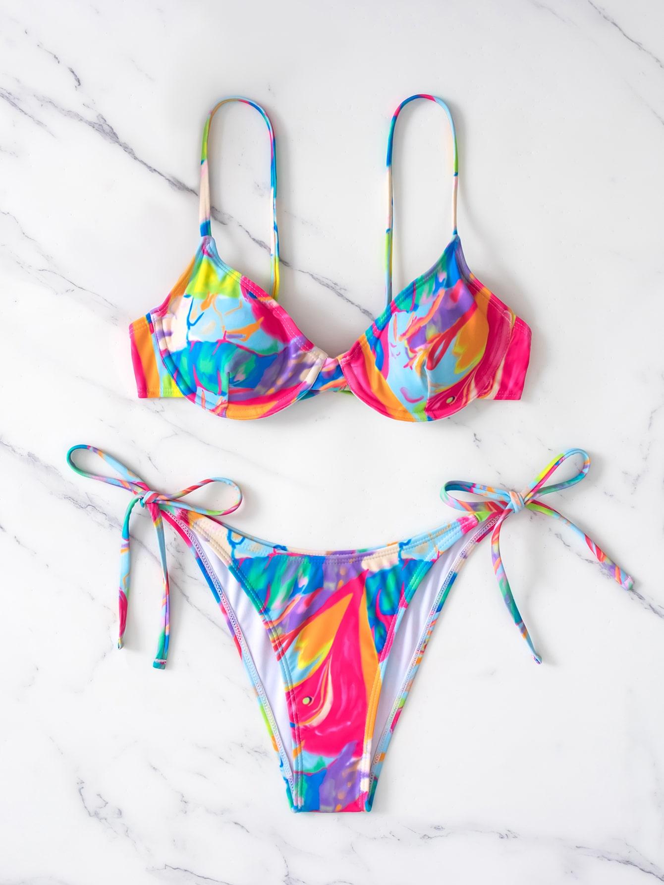 komplet bikini wiązanie wzór