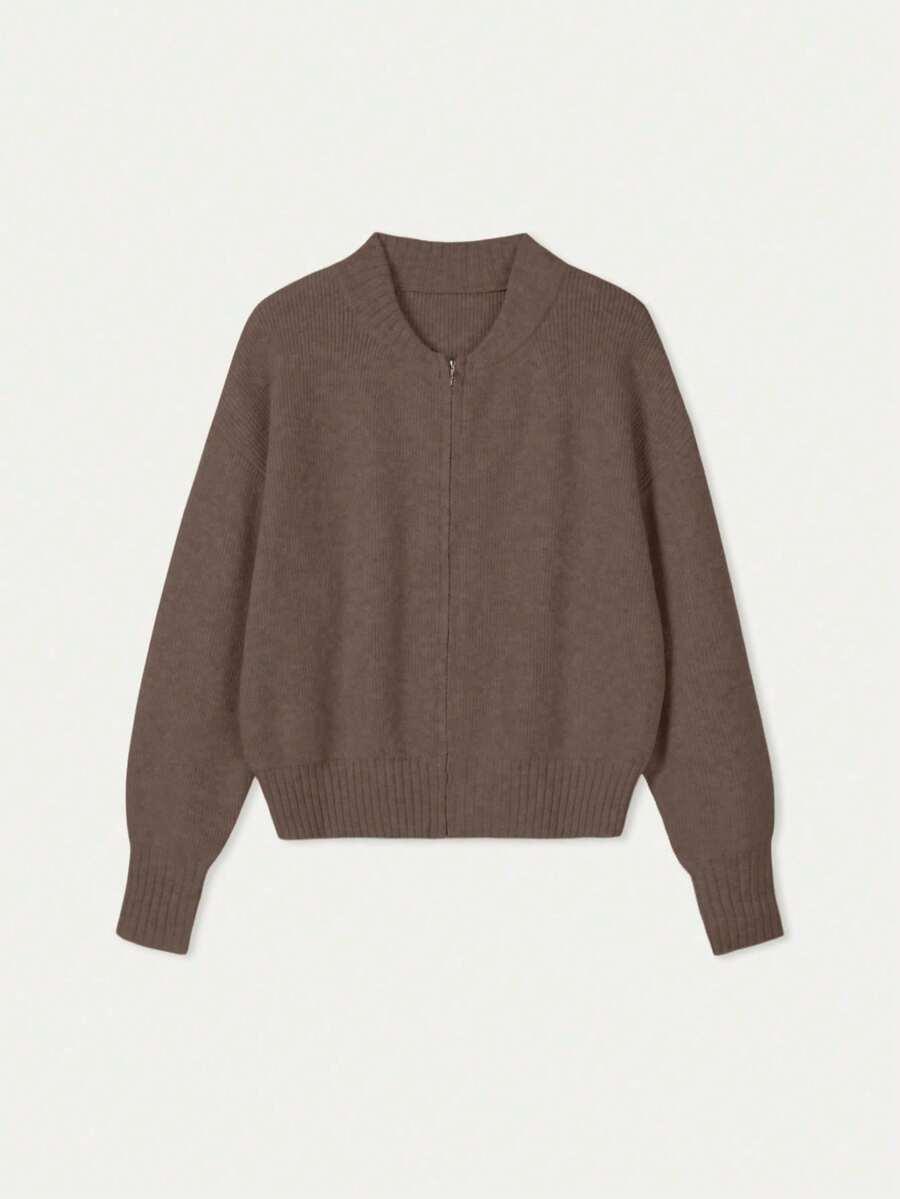 BRĄZOWY SWETER ZAMEK