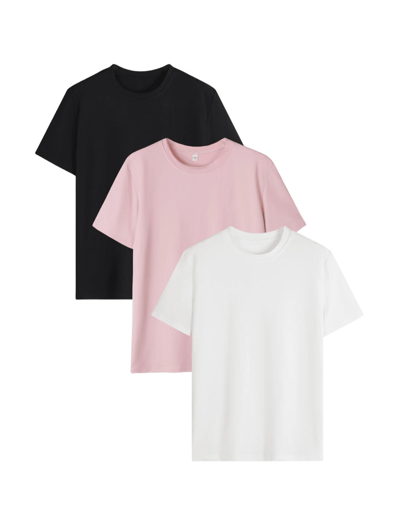 T-SHIRT OKRĄGŁY DEKOLT 3-PACK