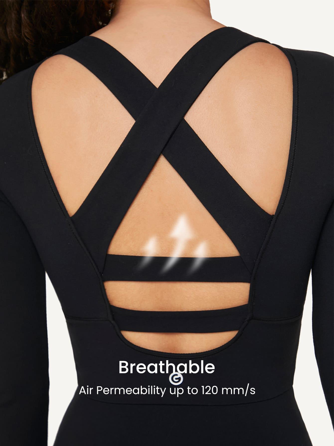 top sportowy z długim rękawem cross back