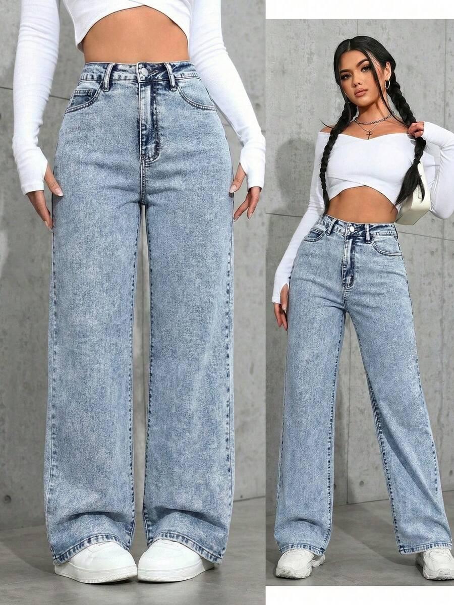 niebieskie spodnie jeans 