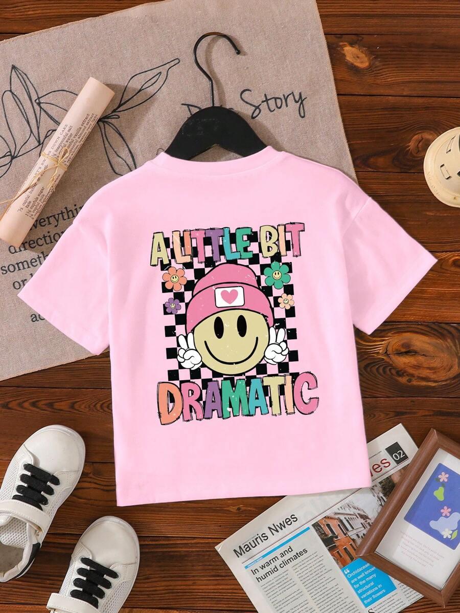 różowy t-shirt nadruk