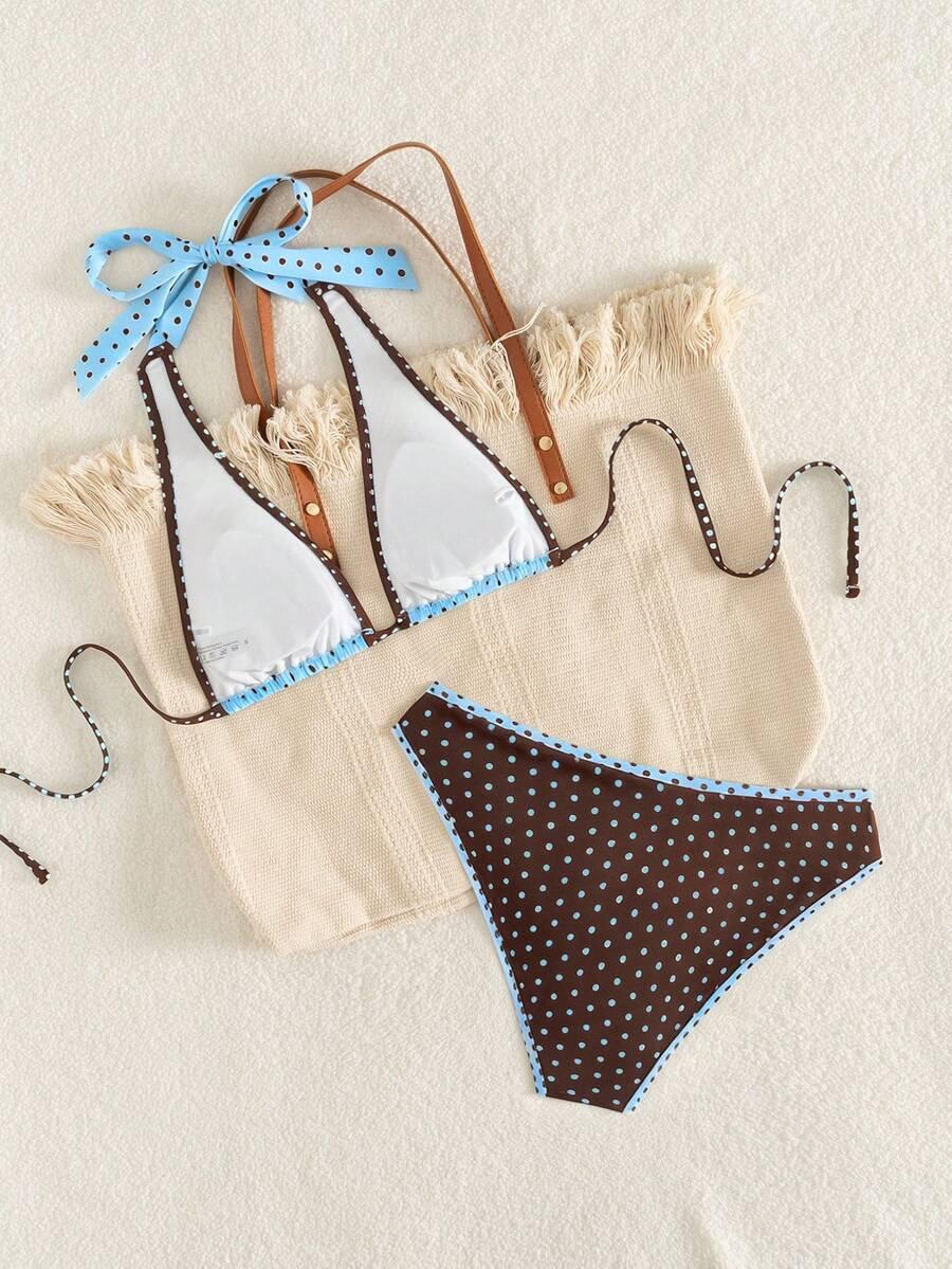 DWUCZĘŚCIOWY STRÓJ KĄPIELOWY GROSZKI