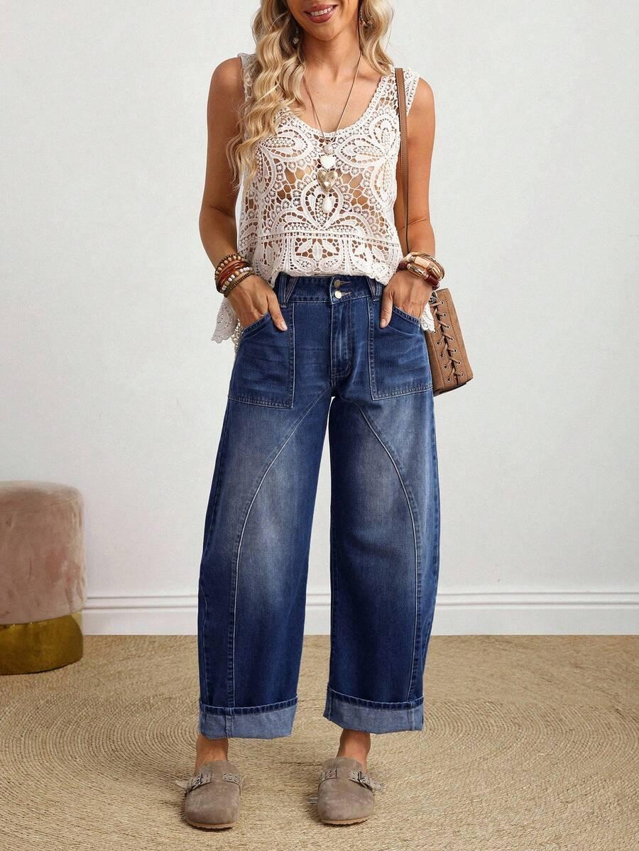 niebieskie spodnie jeans kieszenie 